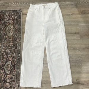 White perfect vintage wide leg crop Jean
